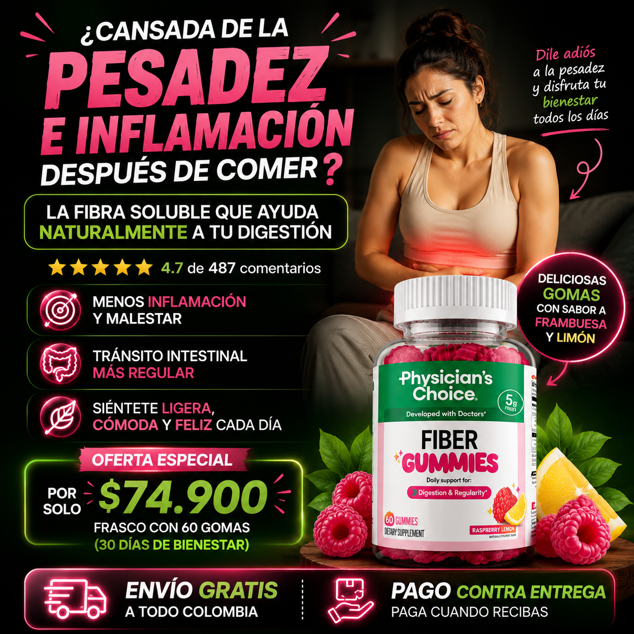 ¡Nuevas! Fiber Gummies™ -Transforma tu salud intestinal con solo 2 gomas al día🍓✨