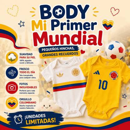 ¡Nuevo!⚽Body Mi Primer Mundial - Porque el amor por la Sele se siente desde la cuna 💛💙❤️