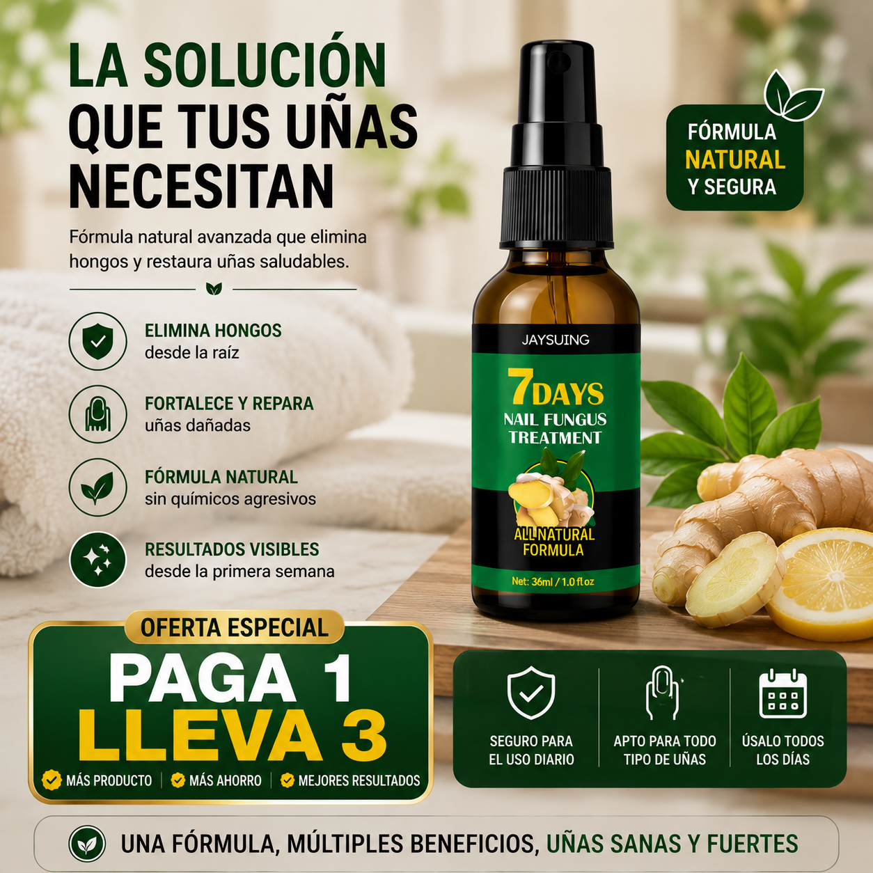 Tratamiento para uñas JAYSUING ™- Con tecnología NailBoost 4K que recupera tus uñas en 7 Dias