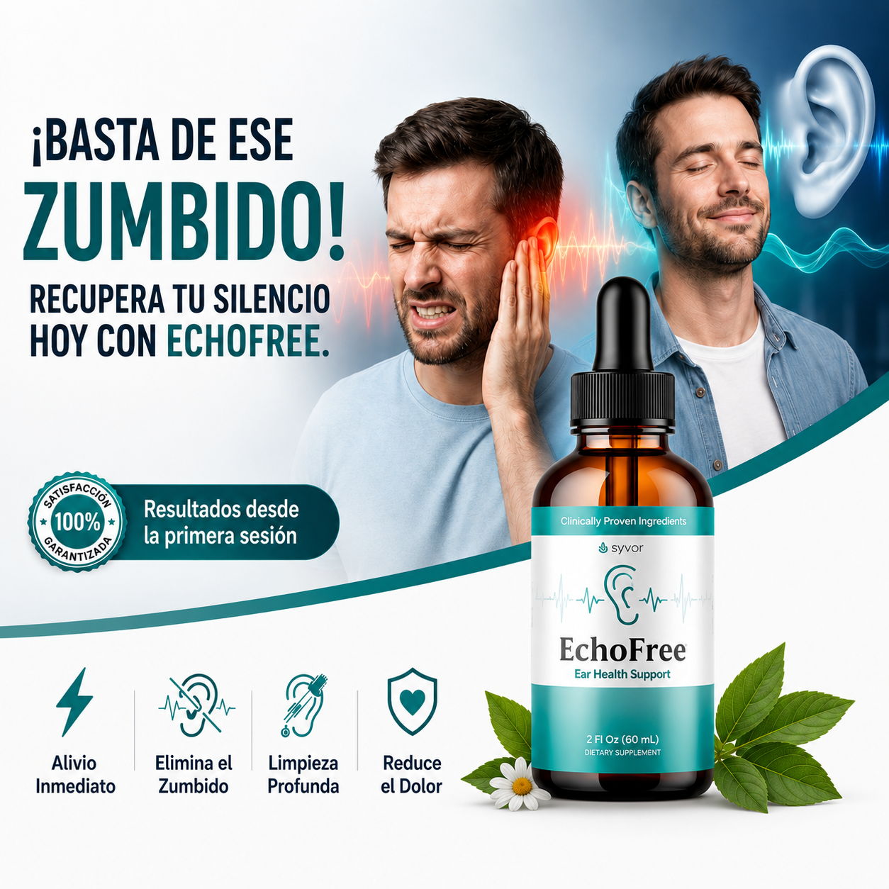 ECHOFREE Pro - Disfruta cada Sonido Fórmula líquida fácil de usar.