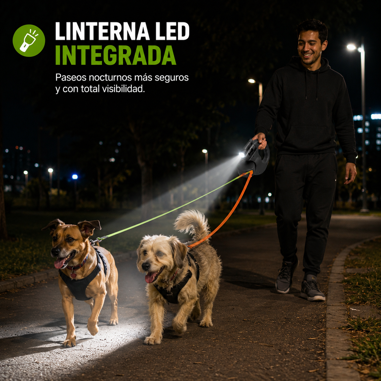 ¡Nueva! Correa Dual Retráctil 5 en 1 - 🐕 Ellos aman explorar,tú amas verlos libres y seguros.