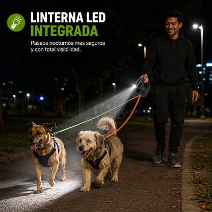 ¡Nueva! Correa Dual Retráctil 5 en 1 - 🐕 Ellos aman explorar,tú amas verlos libres y seguros.
