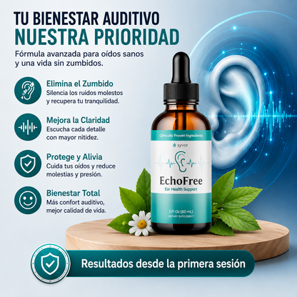 ECHOFREE Pro - Disfruta cada Sonido Fórmula líquida fácil de usar.